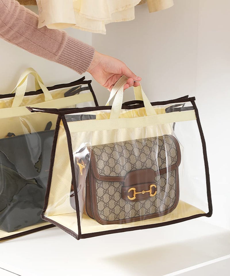 CINPIUK 4 Pack Handbag Dust Bags Clear Purse Storage Organizer for Closet, Zipper Hanging Storage Bag for Handbags - Image 2